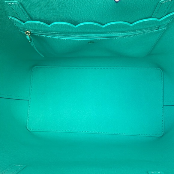 Kate Spade Bag Motif Ladies Blue Leather Tote - Picture 6 of 10